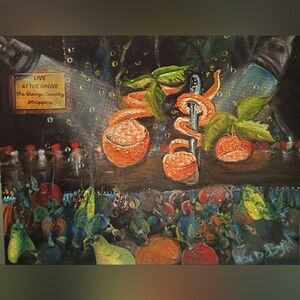 Original Mixed Media Orange Art Print